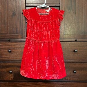 J. Crew Red Velvet Kids Dress Size 6